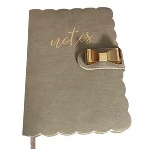 Nanette Lepore Journal Diary Notebook Gold Magnetic Bow Closure Ribbon Page NEW